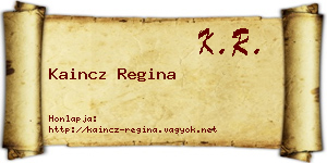 Kaincz Regina névjegykártya